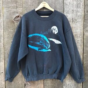 Vintage 80s-90s Moonlight Snowboarder Graphic Crewneck Sweatshirt XL